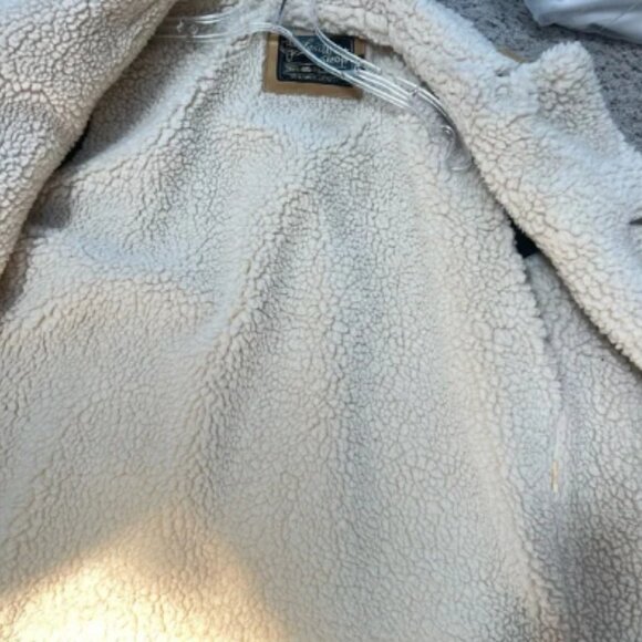 VNTG The Leather Shop 70s Suede Leather Sherpa Lined Range Coat Jacket Western M - Picture 12 of 15